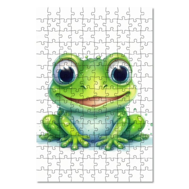 Drevené puzzle Kreslená Žabka