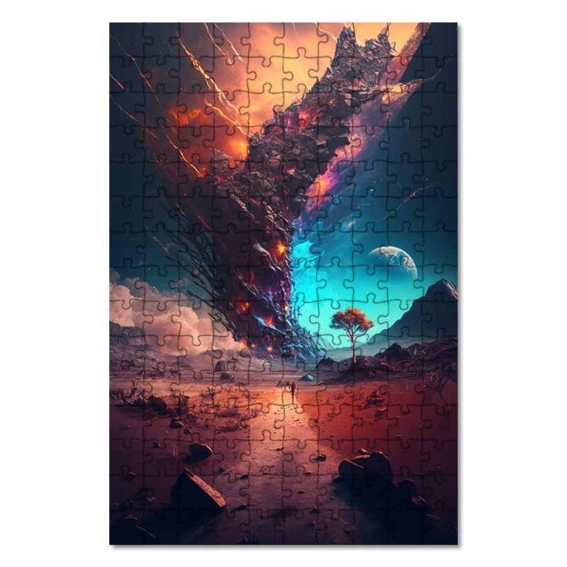 Drevené puzzle Kolízie planét 2