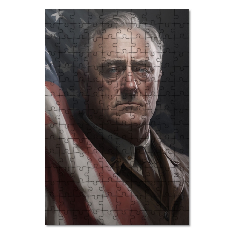 Drevené puzzle Prezident USA Franklin D. Roosevelt