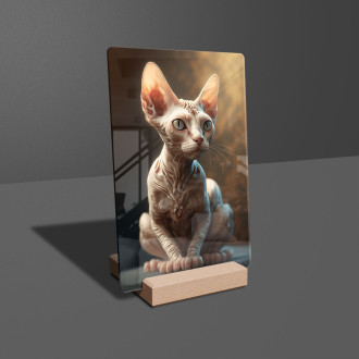 Devon Rex mačka akvarel