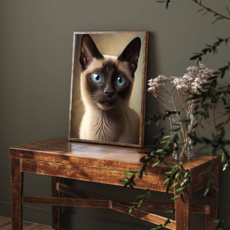 Siamská mačka akvarel