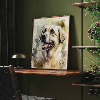 Anatolský pastiersky pes akvarel