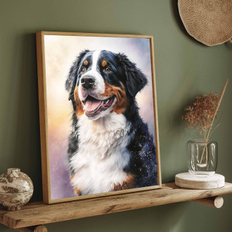 Bernský salašnícky pes akvarel