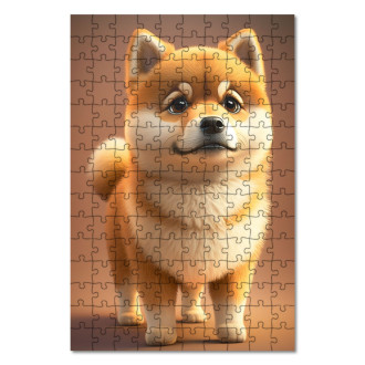 Drevené puzzle Shiba Inu animovaný