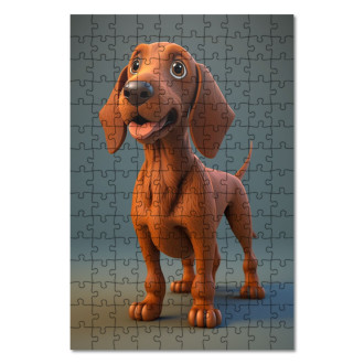 Drevené puzzle Redbone Coonhound animovaný