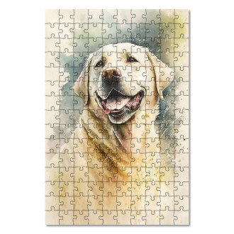 Drevené puzzle Pyrenejský horský pes akvarel