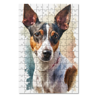 Drevené puzzle Rat Teriér akvarel