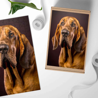 Drevené puzzle Bloodhound realistic