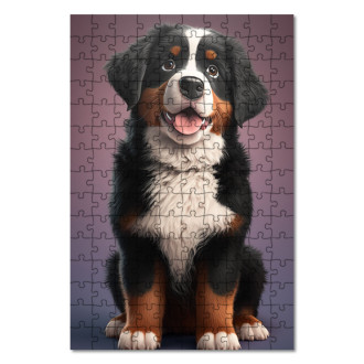 Drevené puzzle Bernský salašnícky pes animovaný