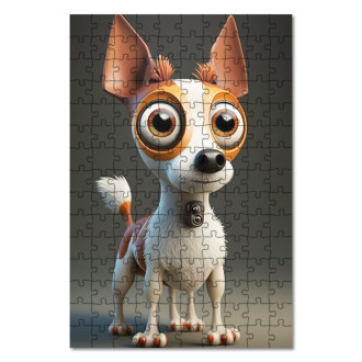 Drevené puzzle Toy Fox Teriér animovaný