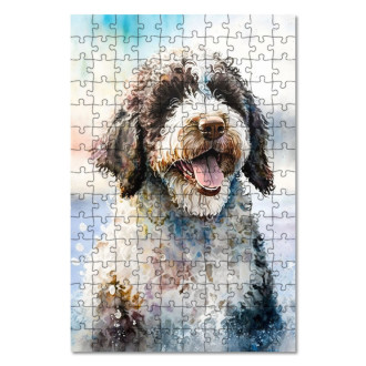 Drevené puzzle Španielsky vodný pes akvarel