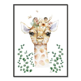Zvedavá žirafa detský Plagát