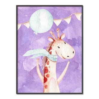 Žirafa s balónikom detský Plagát