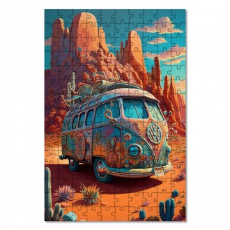 Drevené puzzle Výlet autom 2