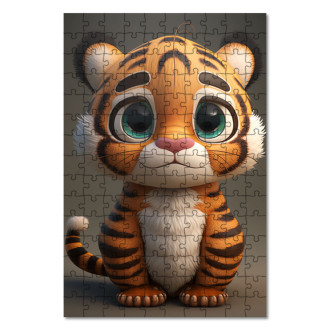Drevené puzzle Roztomilý tiger