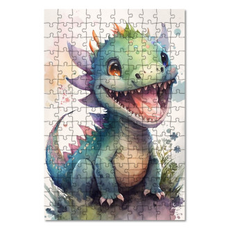 Drevené puzzle Akvarelový drak