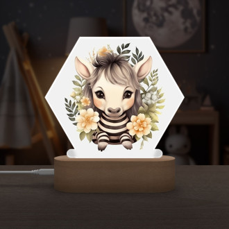 Detská lampička Mláďa zebry v kvetoch
