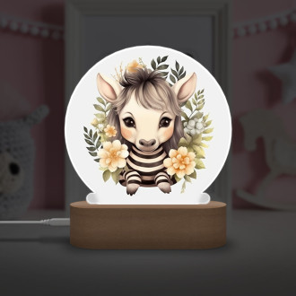Detská lampička Mláďa zebry v kvetoch