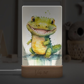 Lampa Akvarelový krokodíl