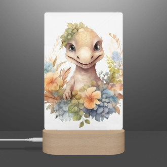 Lampa Mláďa dinosaura v kvetoch