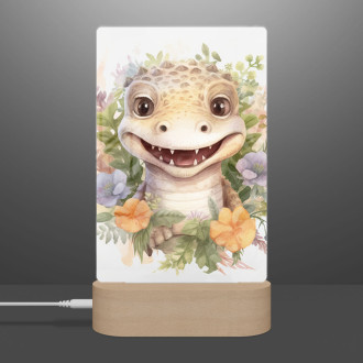 Lampa Mláďa krokodíla v kvetoch
