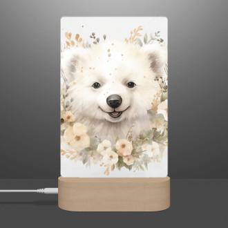 Lampa Mláďa ľadového medveďa v kvetoch