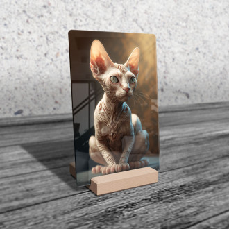 Devon Rex mačka akvarel