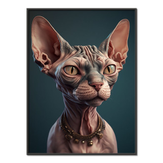 Sphynx mačka akvarel