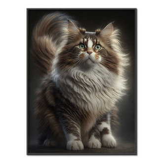Nórska lesná mačka akvarel