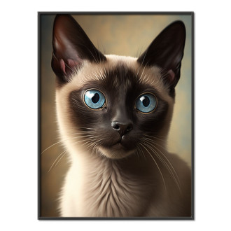 Siamská mačka akvarel