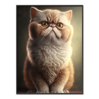 Exotická krátkosrstá mačka akvarel