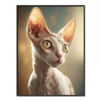 Cornish Rex mačka akvarel