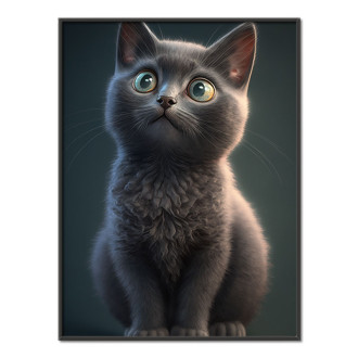 Ruská modrá mačka animovaná