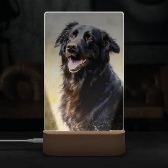 Flat-Coated Retríver akvarel