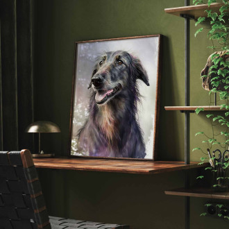 Škótsky deerhound akvarel
