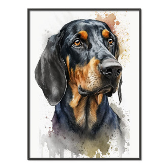 Black and Tan Coonhound akvarel