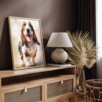 Petit Basset Griffon Vendéen akvarel