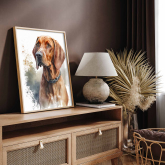 Redbone Coonhound akvarel