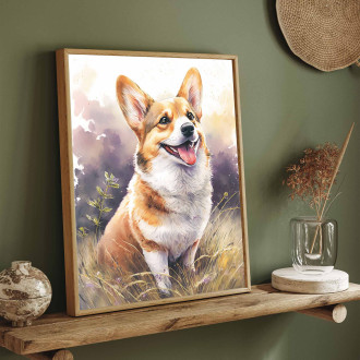 Pembroke Welsh Corgi akvarel