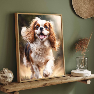 Cavalier King Charles Španiel akvarel