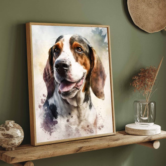 Treeing Walker Coonhound akvarel