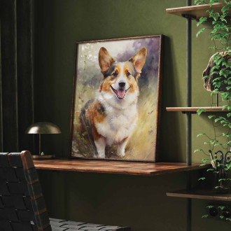 Cardigan Welsh Corgi akvarel