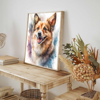 Nórsky Lundehund akvarel