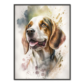 Beagle akvarel