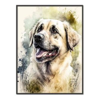 Anatolský pastiersky pes akvarel