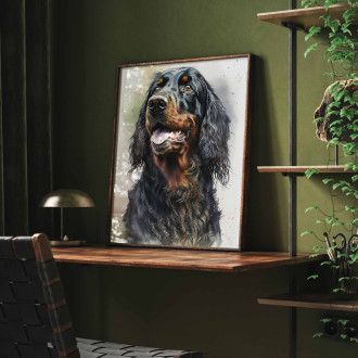 Gordon Setter akvarel