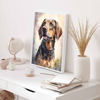 Plott Hound akvarel