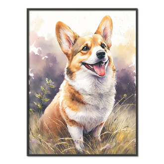 Pembroke Welsh Corgi akvarel