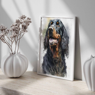 Gordon Setter akvarel
