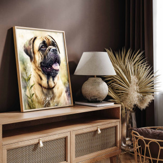 Bullmastiff akvarel